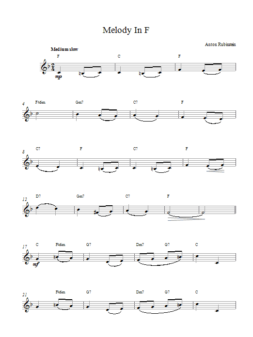 Anton Rubinstein Melody In F Sheet Music Notes & Chords for Cello - Download or Print PDF
