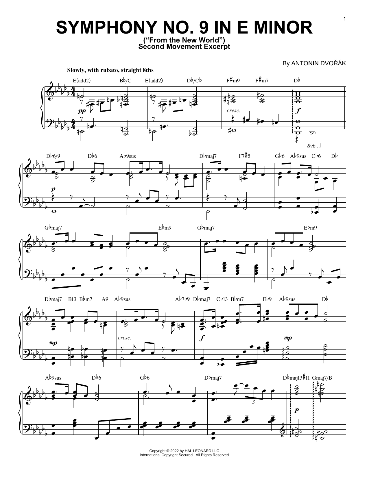 Antonin Dvorak Symphony No. 9 In E Minor (