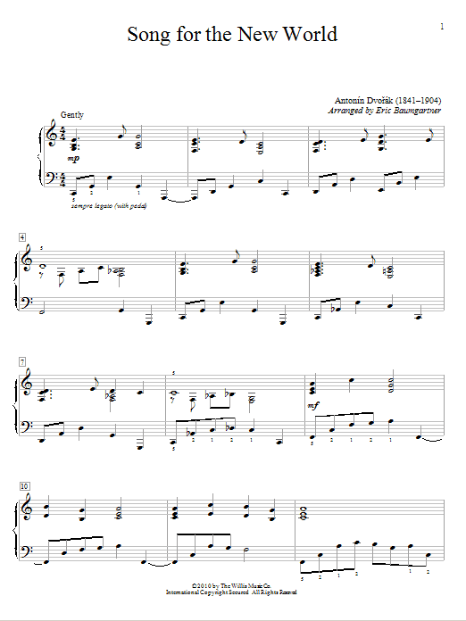 Preview Antonin Dvorak Song For The New World Classical sheet music, notes and chords for Educational Piano, SKU: 74960 Song For The New World sheet music