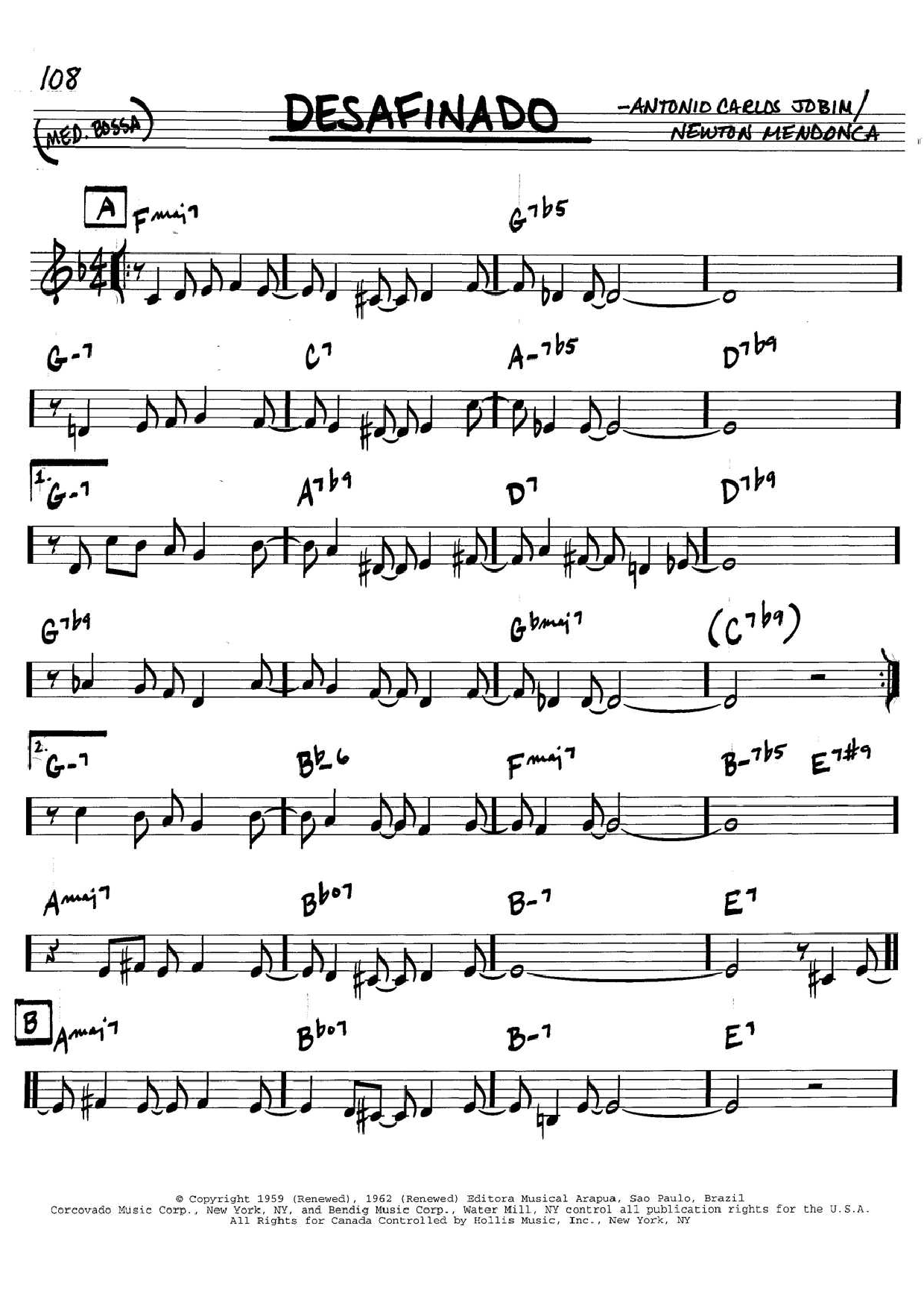 Antonio Carlos Jobim Desafinado Sheet Music Notes & Chords for Guitar Tab - Download or Print PDF