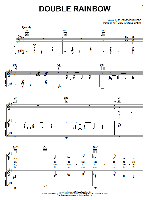 Antonio Carlos Jobim Double Rainbow Sheet Music Notes & Chords for Real Book – Melody & Chords - Download or Print PDF