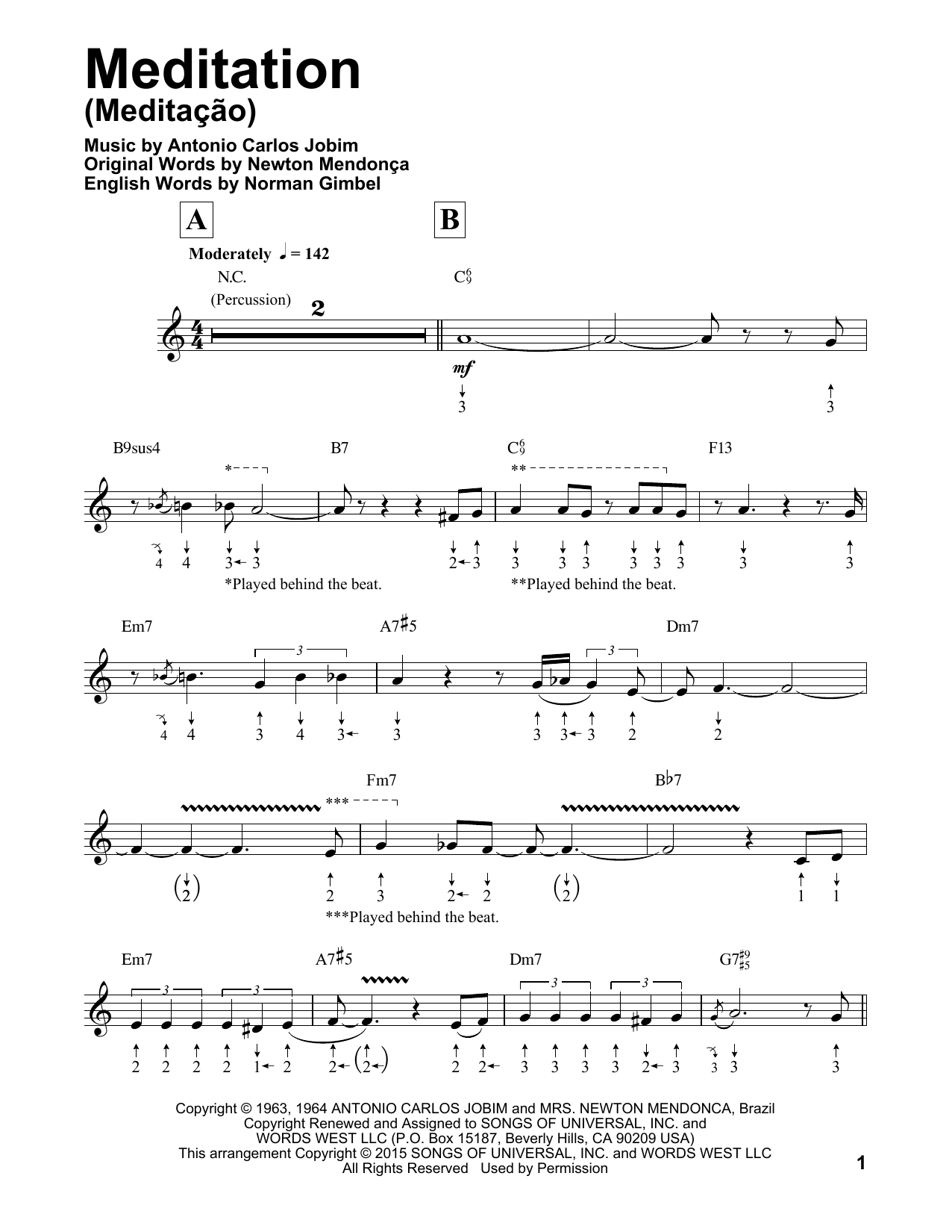 Antonio Carlos Jobim Meditation (Meditacao) (arr. Will Galison) Sheet Music Notes & Chords for Harmonica - Download or Print PDF