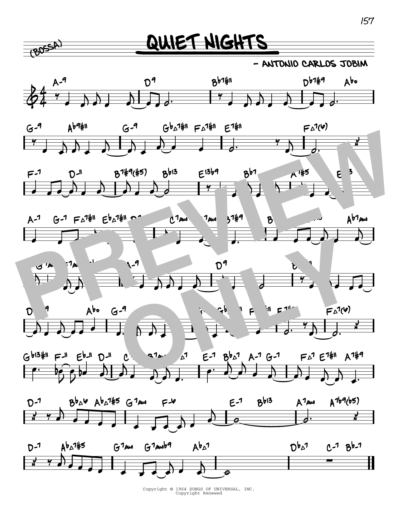 Antonio Carlos Jobim Quiet Nights Of Quiet Stars (Corcovado) (arr. David Hazeltine) Sheet Music Notes & Chords for Real Book – Enhanced Chords - Download or Print PDF