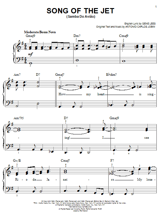 Antonio Carlos Jobim Song Of The Jet (Samba do Aviao) Sheet Music Notes & Chords for Guitar Tab - Download or Print PDF