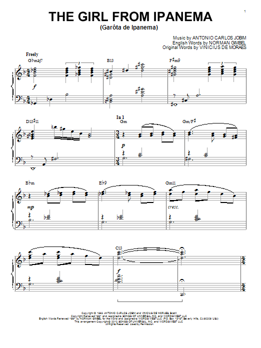 Antonio Carlos Jobim The Girl From Ipanema (Garota De Ipanema) [Jazz version] (arr. Brent Edstrom) Sheet Music Notes & Chords for Piano - Download or Print PDF