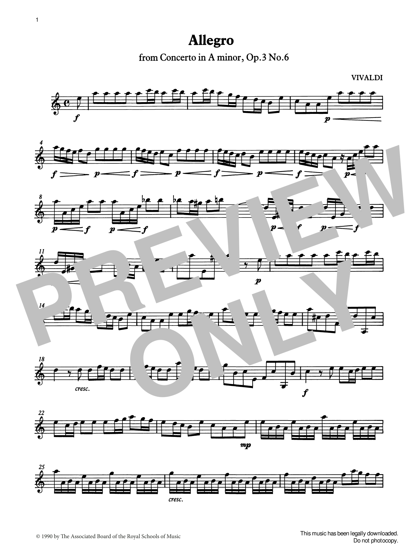 Antonio Vivaldi Allegro (Vivaldi) from Graded Music for Tuned Percussion, Book IV Sheet Music Notes & Chords for Percussion Solo - Download or Print PDF