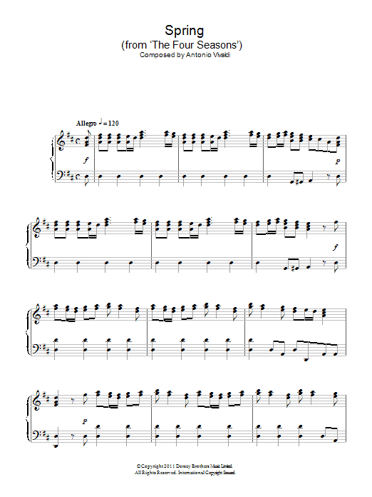 Antonio Vivaldi Spring (from The Four Seasons) Sheet Music Notes & Chords for Banjo Tab - Download or Print PDF