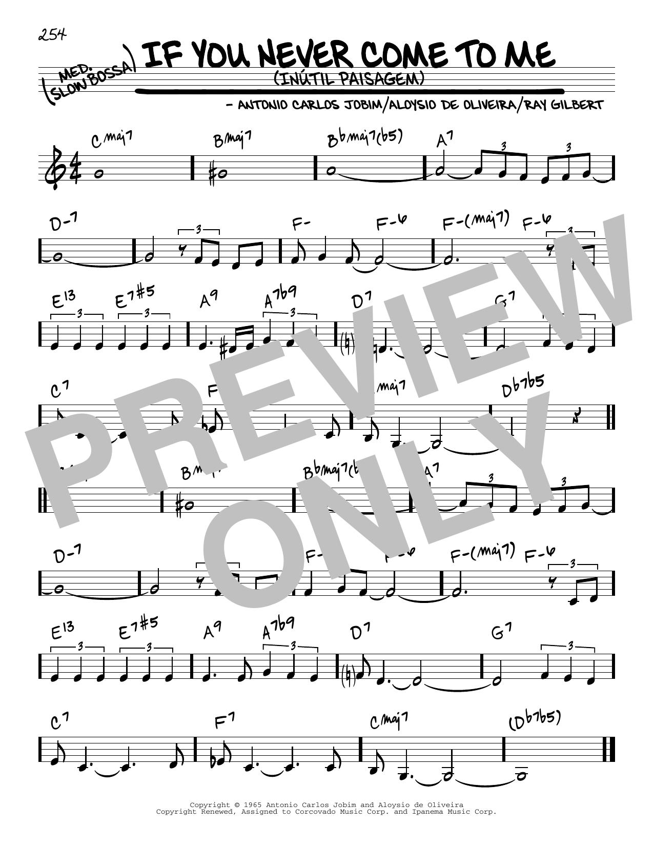 Preview Antonio Carlos Jobim If You Never Come To Me (Inutil Paisagem) World sheet music, notes and chords for Piano, Vocal & Guitar (Right-Hand Melody), SKU: 176738 If You Never Come To Me (Inutil Paisagem) sheet music