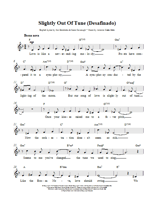 Desafinado (Slightly Out Of Tune) sheet music