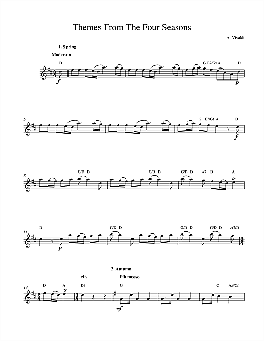 Themes from The Four Seasons sheet music