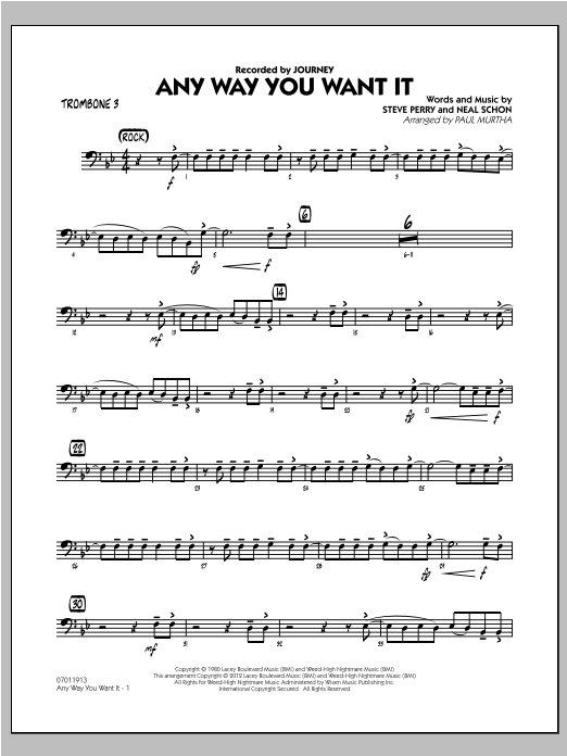 Paul Murtha Any Way You Want It Trombone 3 Sheet Music Download Pdf Score 307888