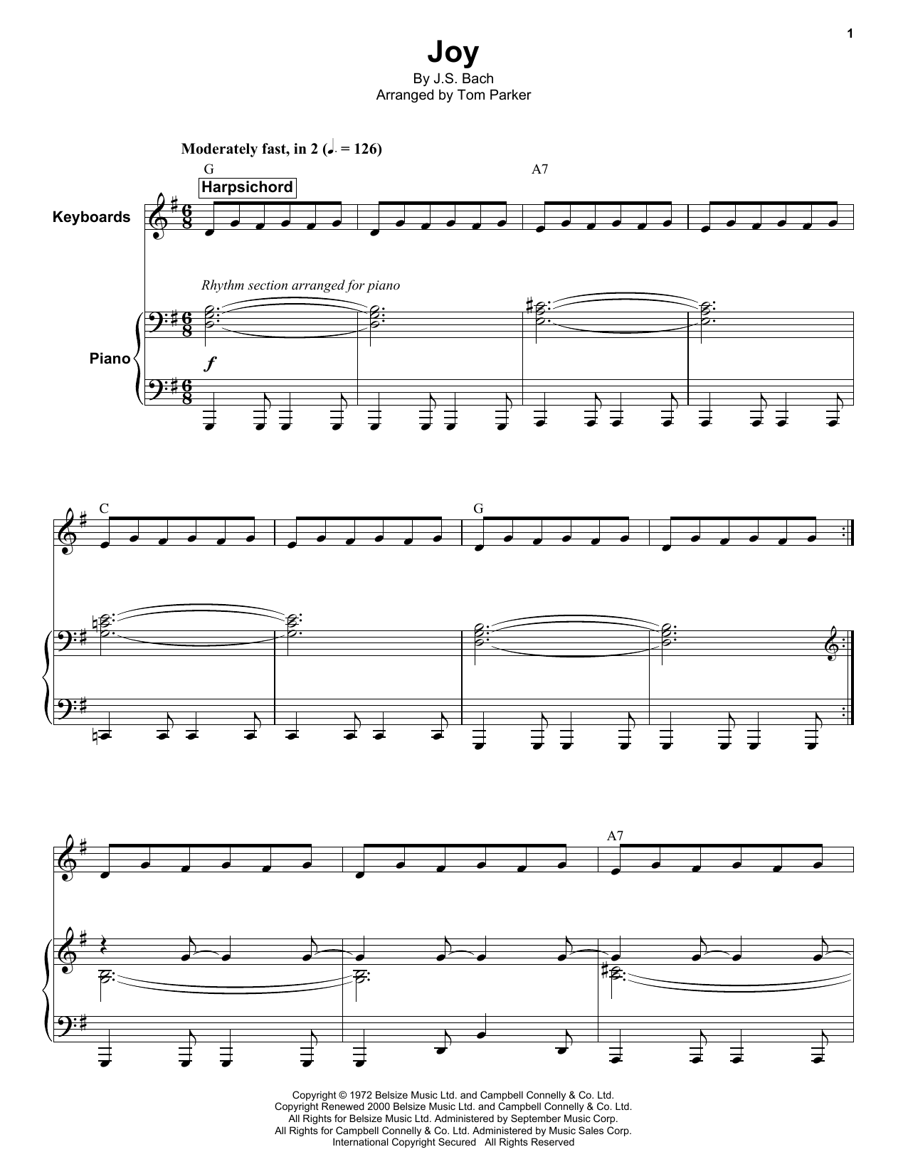Apollo 100 Joy Sheet Music Notes & Chords for Keyboard Transcription - Download or Print PDF