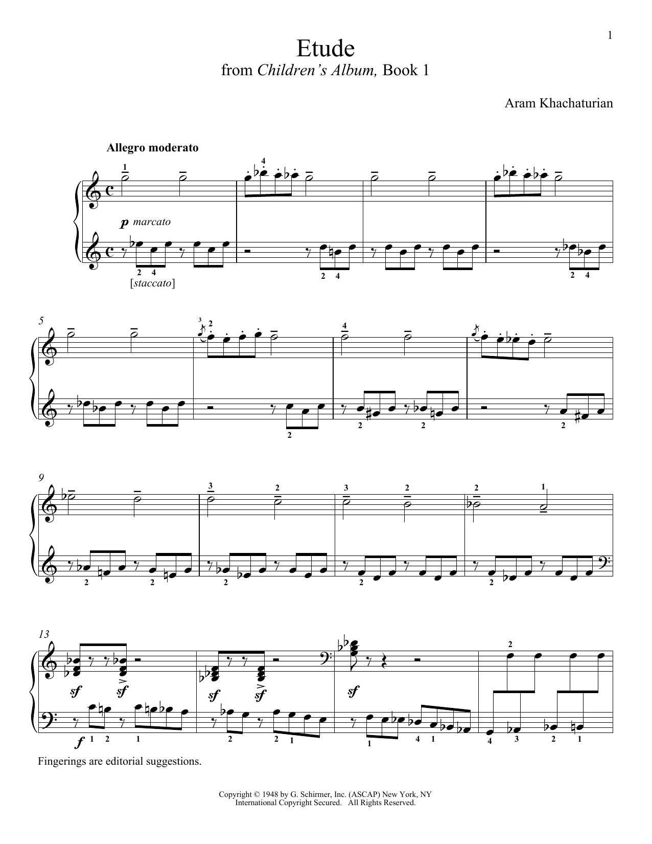 Aram Khachaturian Ivan Is Very Busy Sheet Music Notes & Chords for Piano - Download or Print PDF