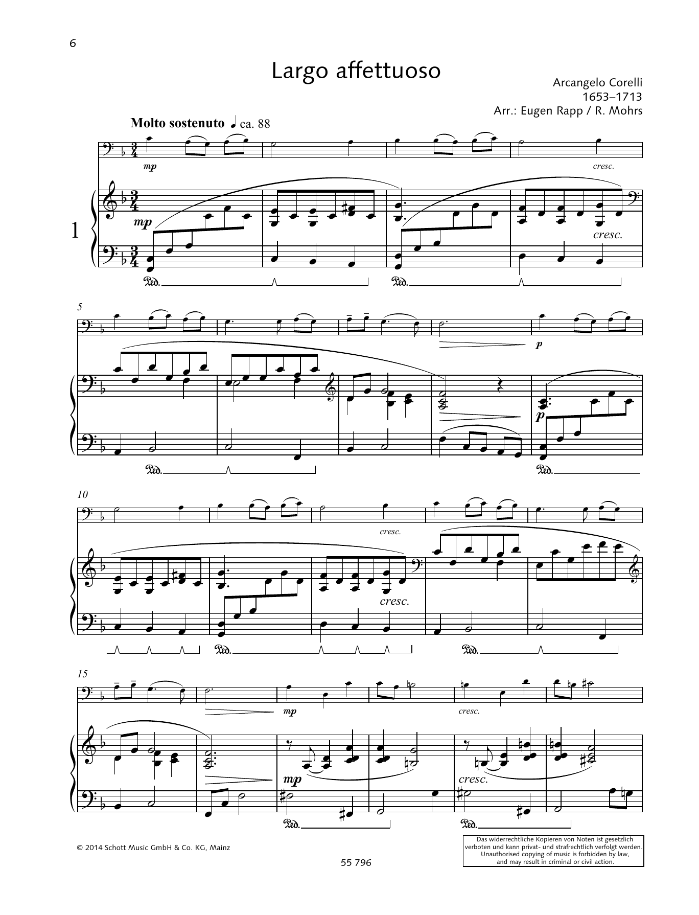 Arcangelo Corelli Largo affettuoso Sheet Music Notes & Chords for String Solo - Download or Print PDF