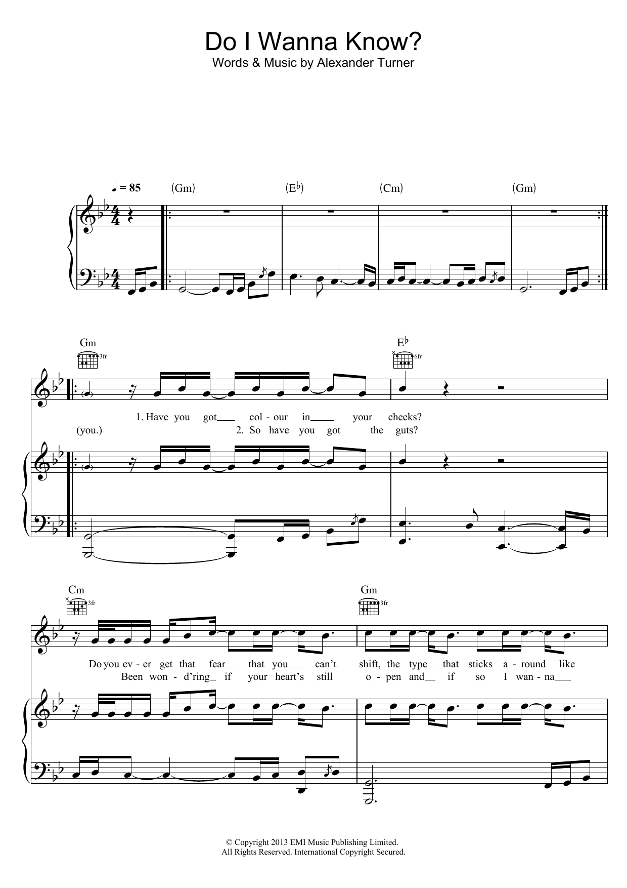 Arctic Monkeys Do I Wanna Know? Sheet Music Notes & Chords for Easy Guitar - Download or Print PDF