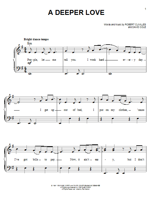Aretha Franklin A Deeper Love Sheet Music Notes & Chords for Easy Piano - Download or Print PDF