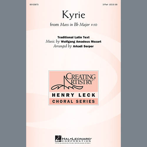 Arkadi Serper, Kyrie (From The Mass In B-Flat Major #10), 3-Part Treble