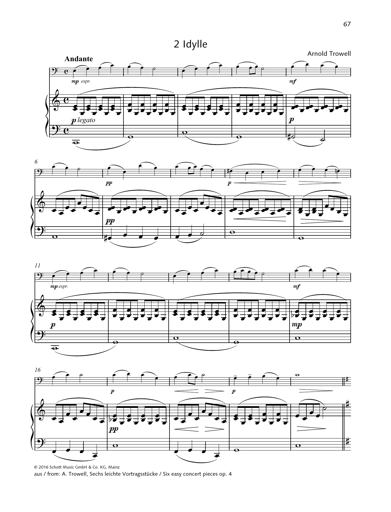 Arnold Trowell Idylle Sheet Music Notes & Chords for String Solo - Download or Print PDF