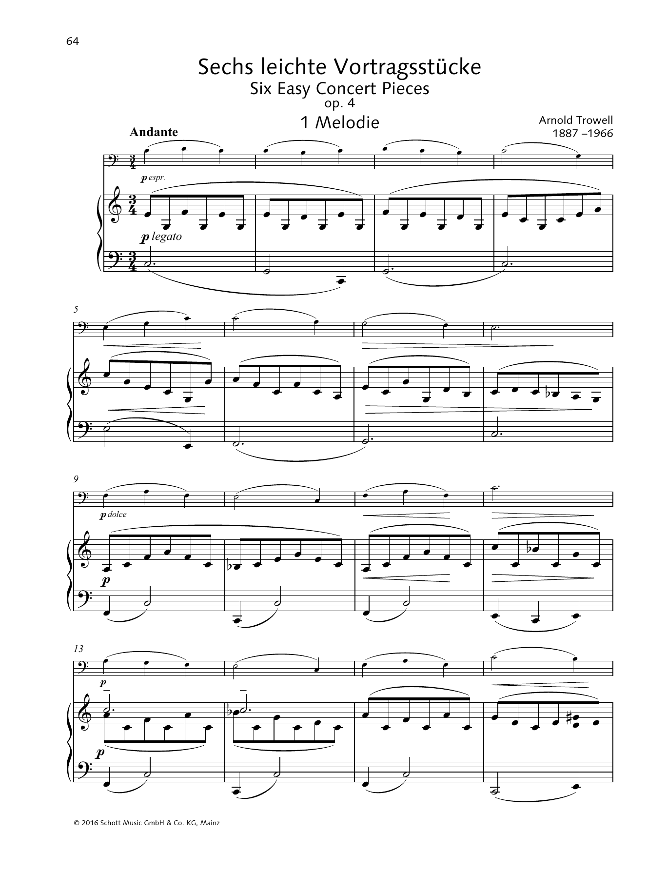 Arnold Trowell Melodie Sheet Music Notes & Chords for String Solo - Download or Print PDF