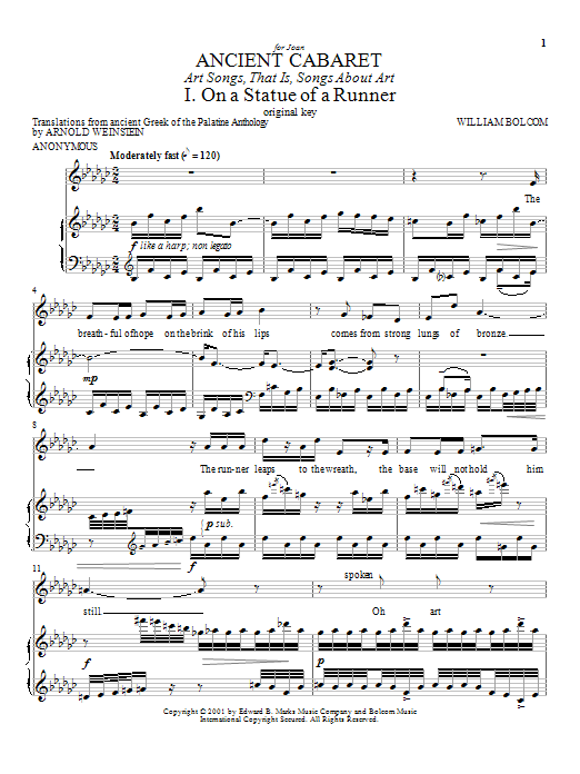 Arnold Weinstein Ancient Cabaret Sheet Music Notes & Chords for Piano & Vocal - Download or Print PDF