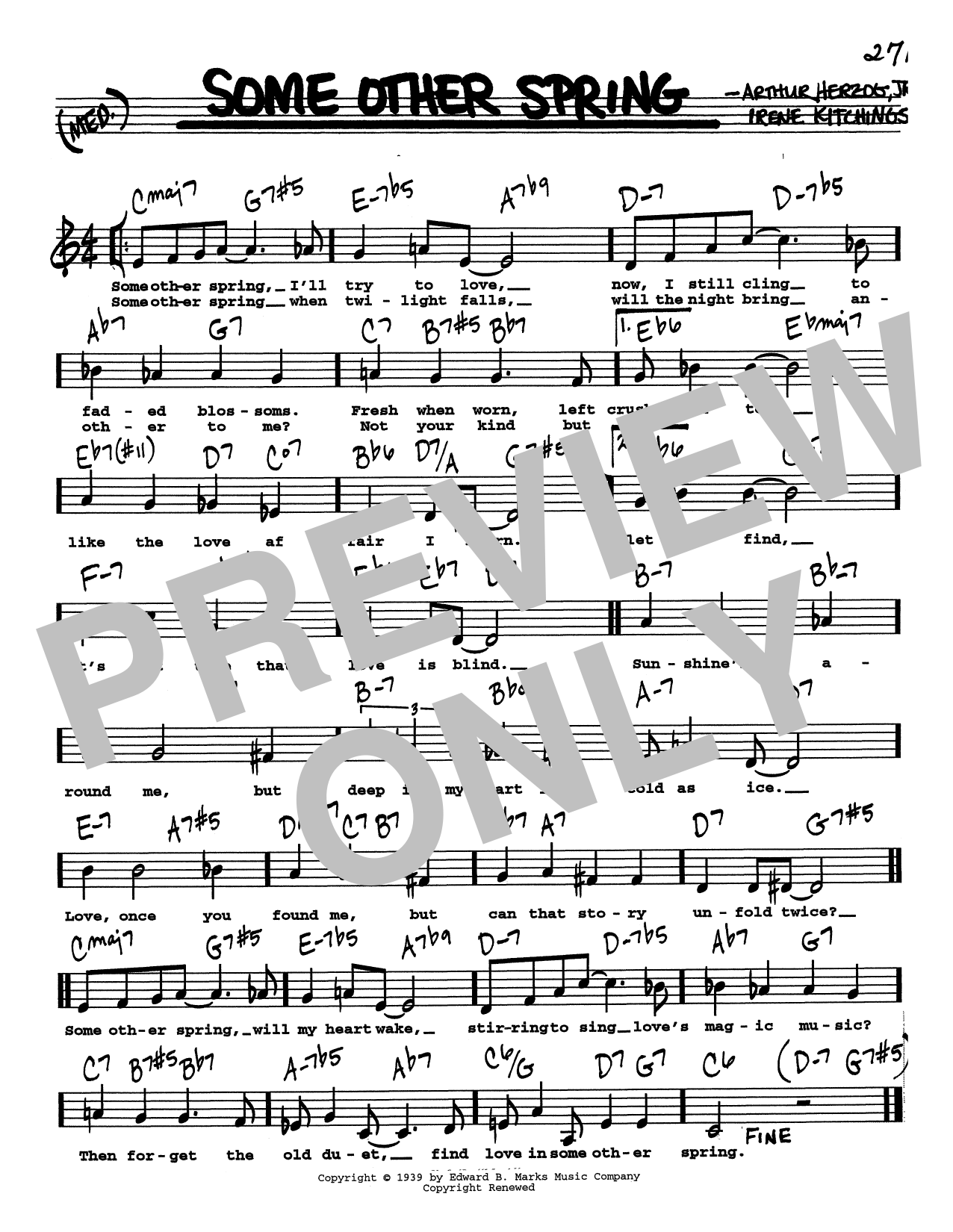 Arthur Herzog Jr. Some Other Spring (Low Voice) Sheet Music Notes & Chords for Real Book – Melody, Lyrics & Chords - Download or Print PDF