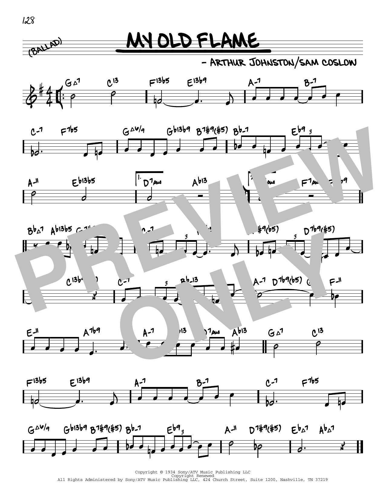 Arthur Johnston My Old Flame (arr. David Hazeltine) Sheet Music Notes & Chords for Real Book – Enhanced Chords - Download or Print PDF