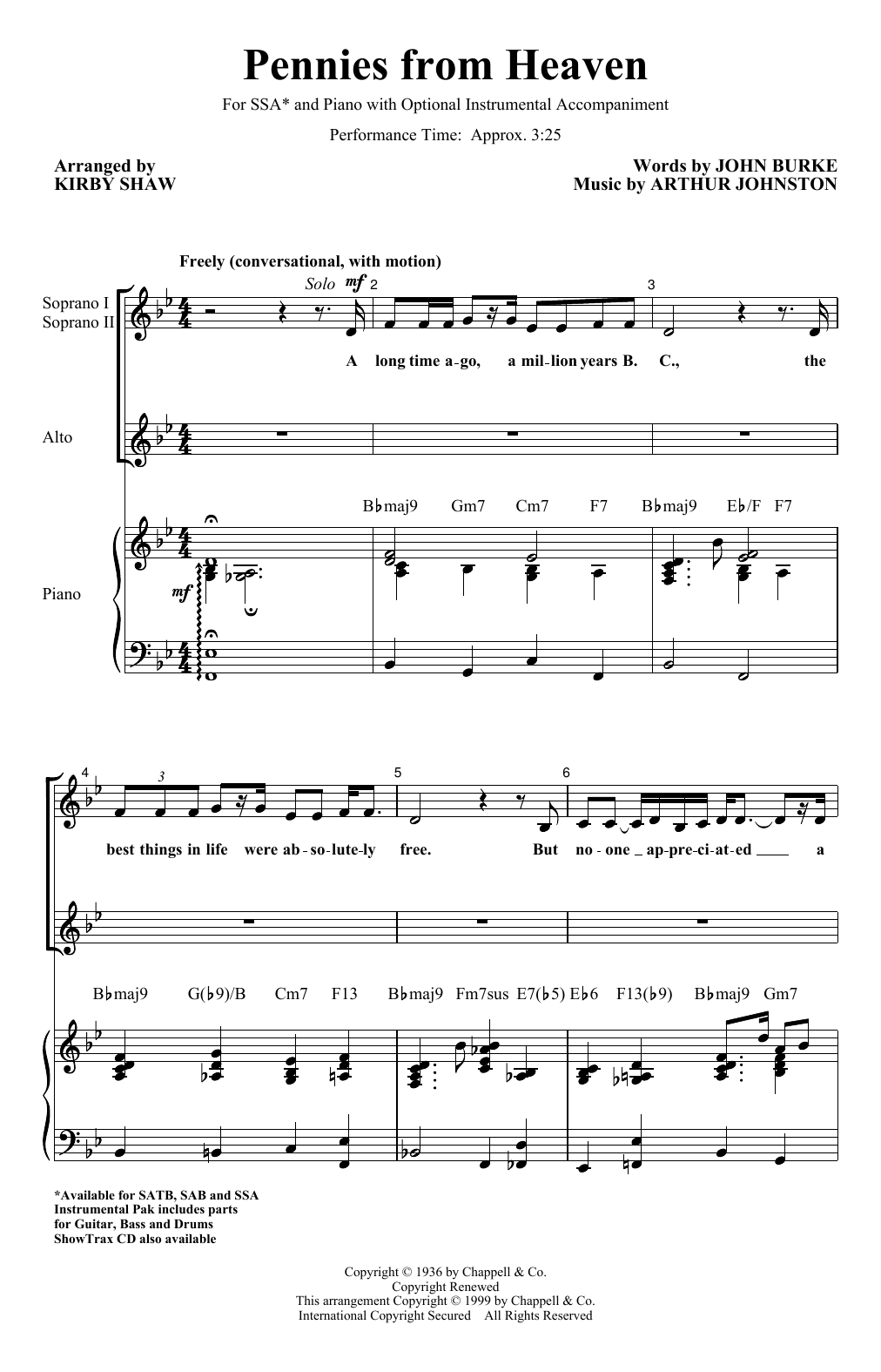 Arthur Johnston Pennies From Heaven (arr. Kirby Shaw) Sheet Music Notes & Chords for SATB Choir - Download or Print PDF