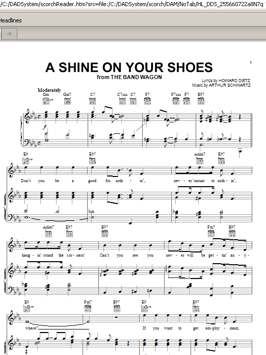Arthur Schwartz A Shine On Your Shoes Sheet Music Notes & Chords for Piano, Vocal & Guitar (Right-Hand Melody) - Download or Print PDF