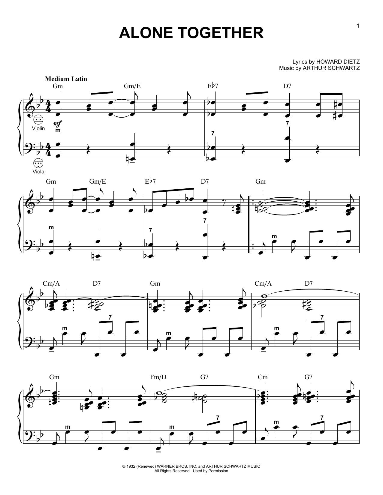 Arthur Schwartz Alone Together (arr. Gary Meisner) Sheet Music Notes & Chords for Accordion - Download or Print PDF