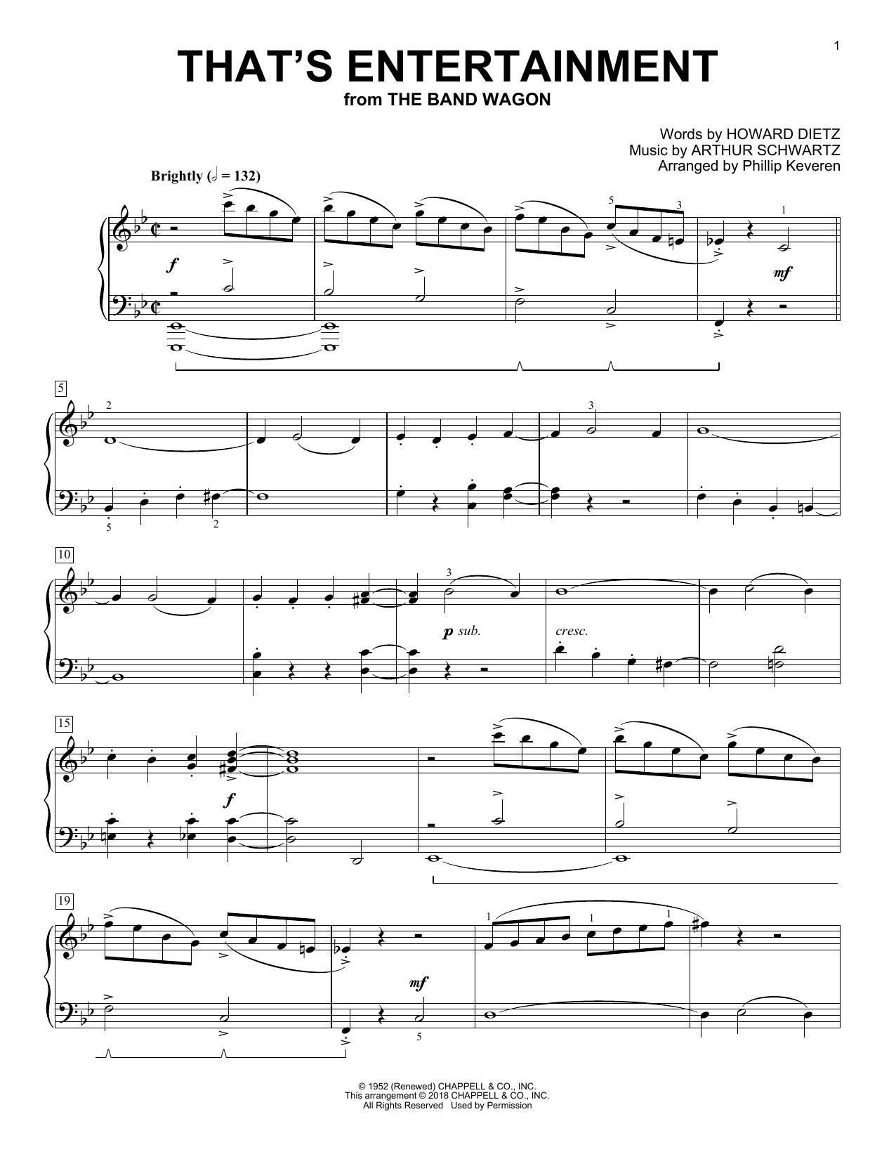 Phillip Keveren That's Entertainment Sheet Music Notes & Chords for Piano - Download or Print PDF