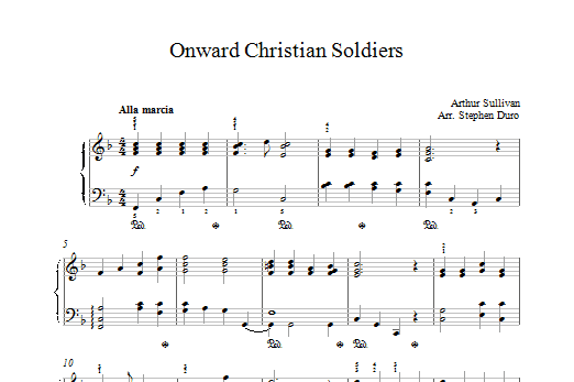 Arthur Seymour Sullivan Onward Christian Soldiers Sheet Music Notes & Chords for Piano - Download or Print PDF