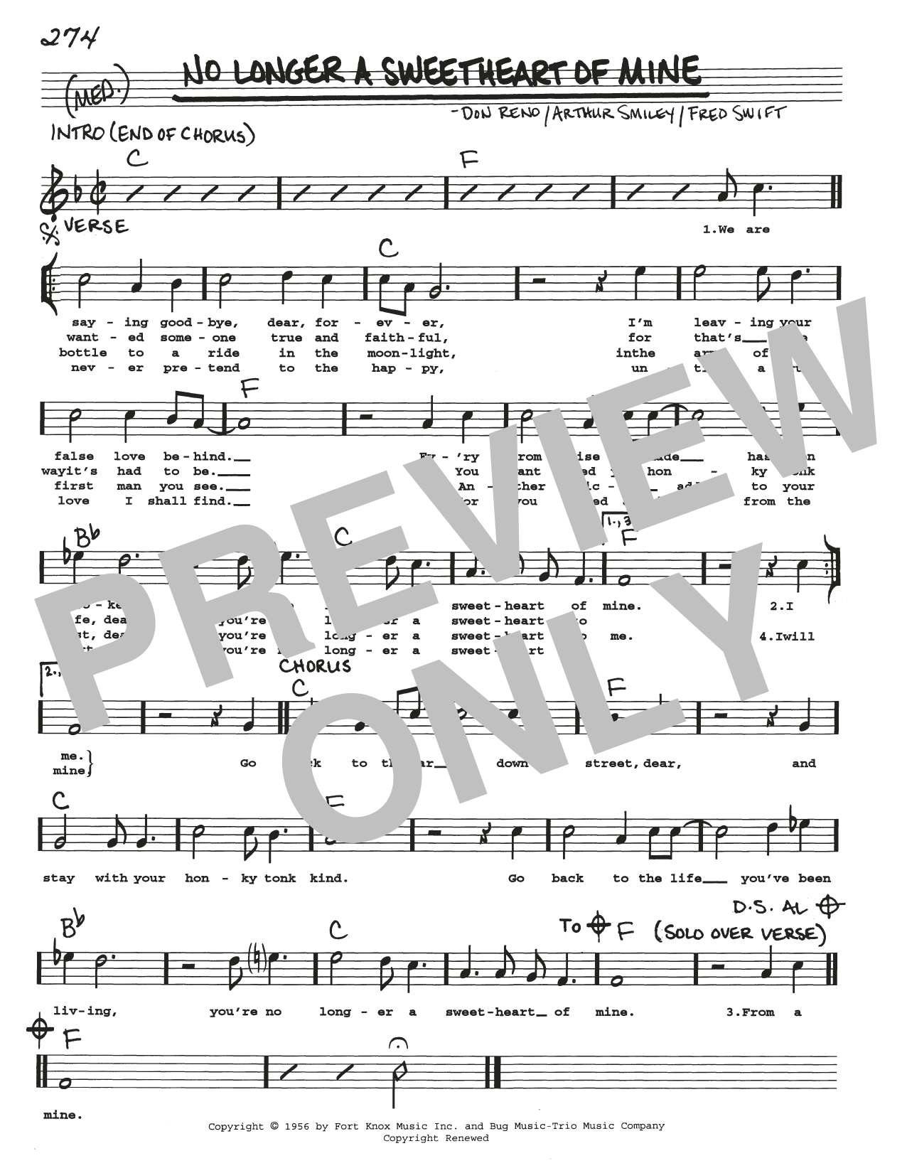 Arthur Smiley No Longer A Sweetheart Of Mine Sheet Music Notes & Chords for Real Book – Melody, Lyrics & Chords - Download or Print PDF