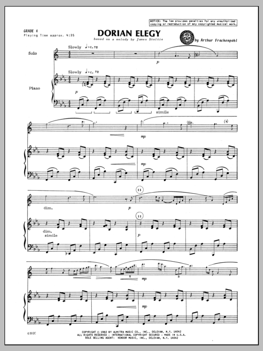 Dorian Elegy - Piano sheet music