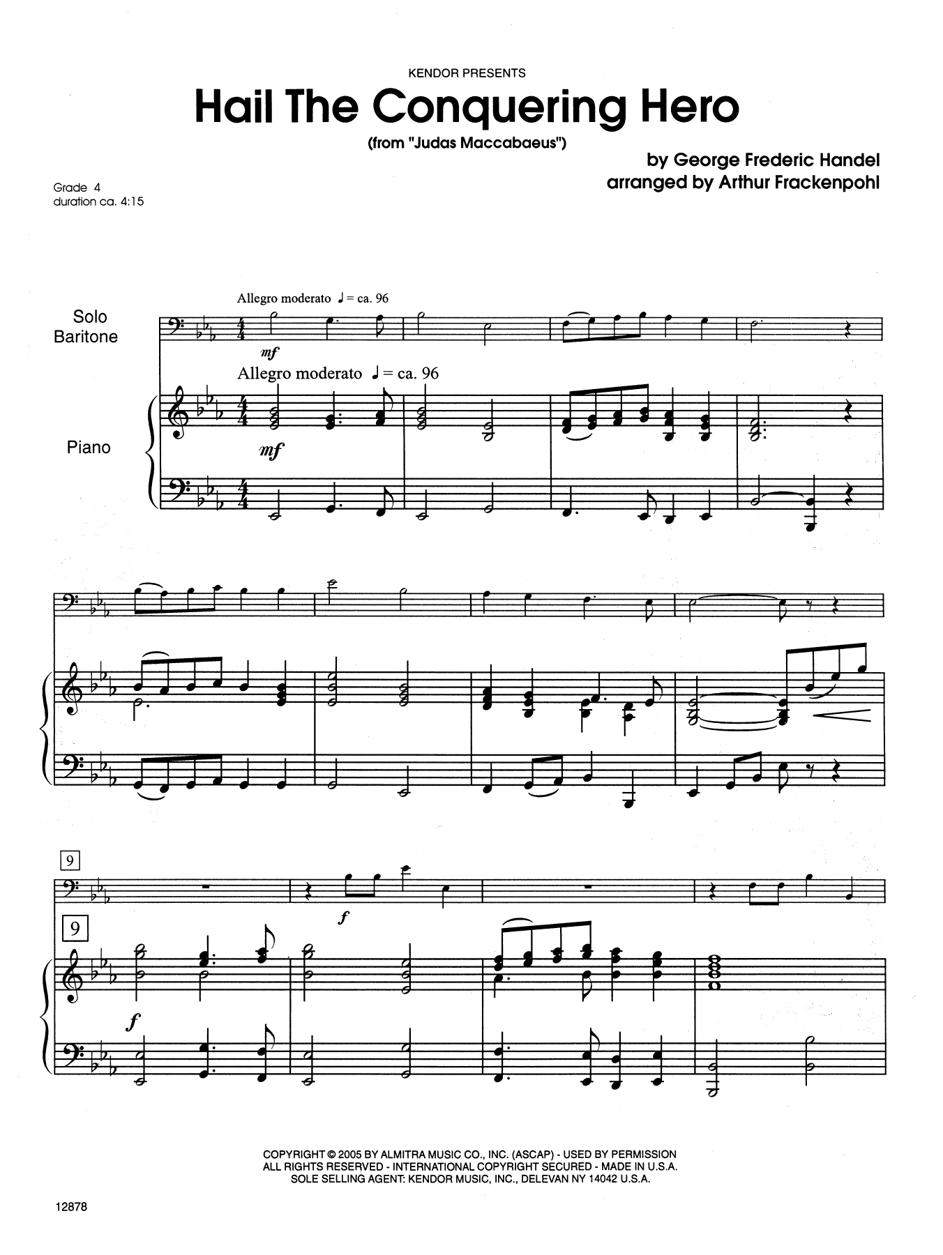 Hail The Conquering Hero (From Judas Maccabaeus) - Piano sheet music