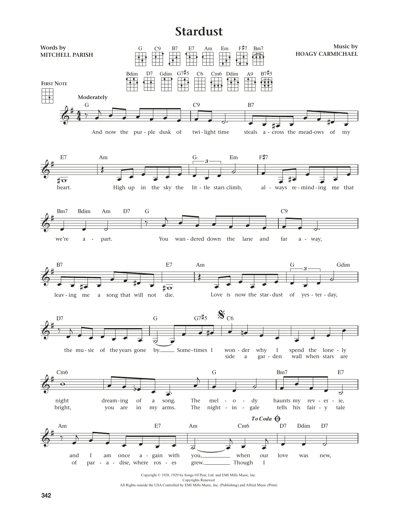 Artie Shaw Stardust (from The Daily Ukulele) (arr. Jim Beloff) Sheet Music Notes & Chords for Ukulele - Download or Print PDF