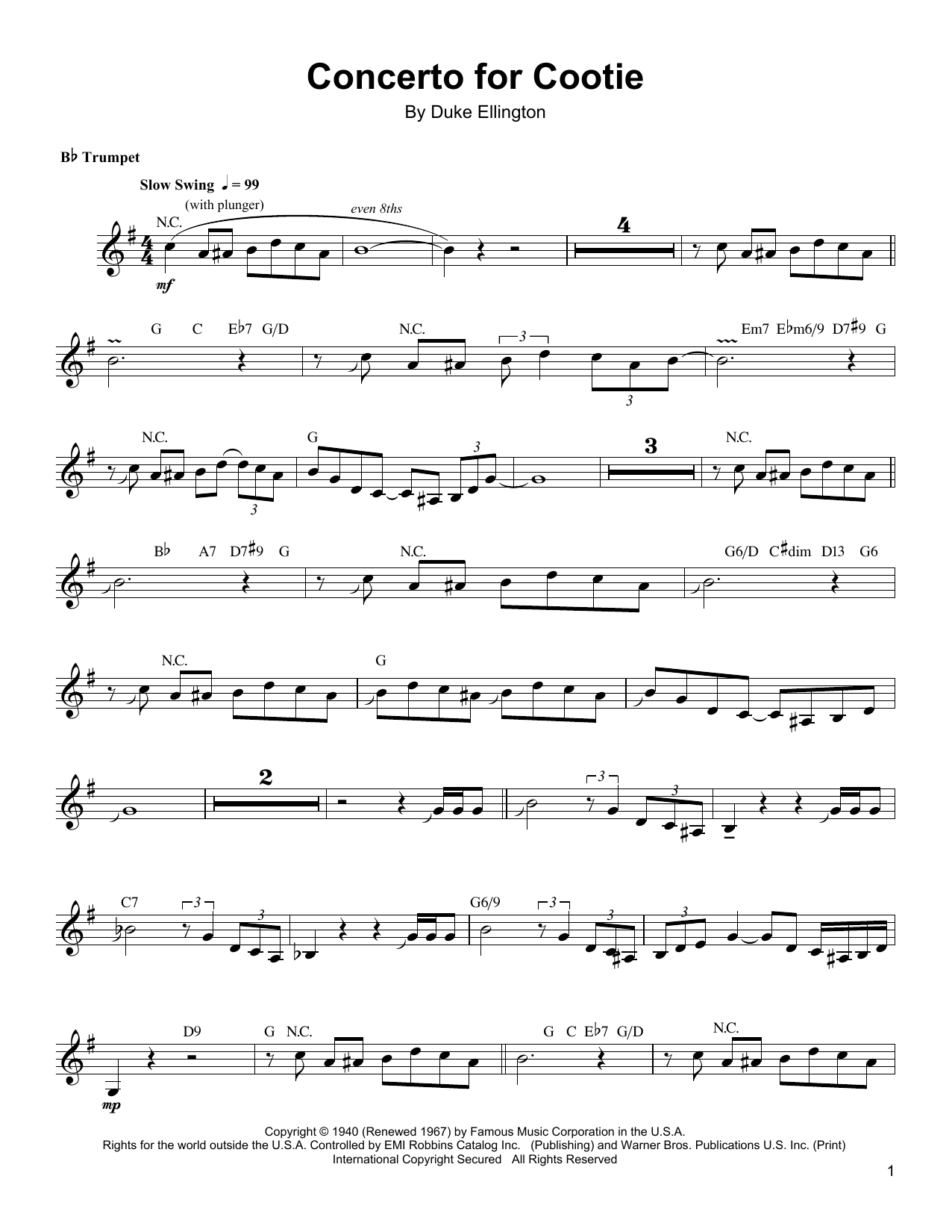 Arturo Sandoval Concerto For Cootie Sheet Music Notes & Chords for Trumpet Transcription - Download or Print PDF