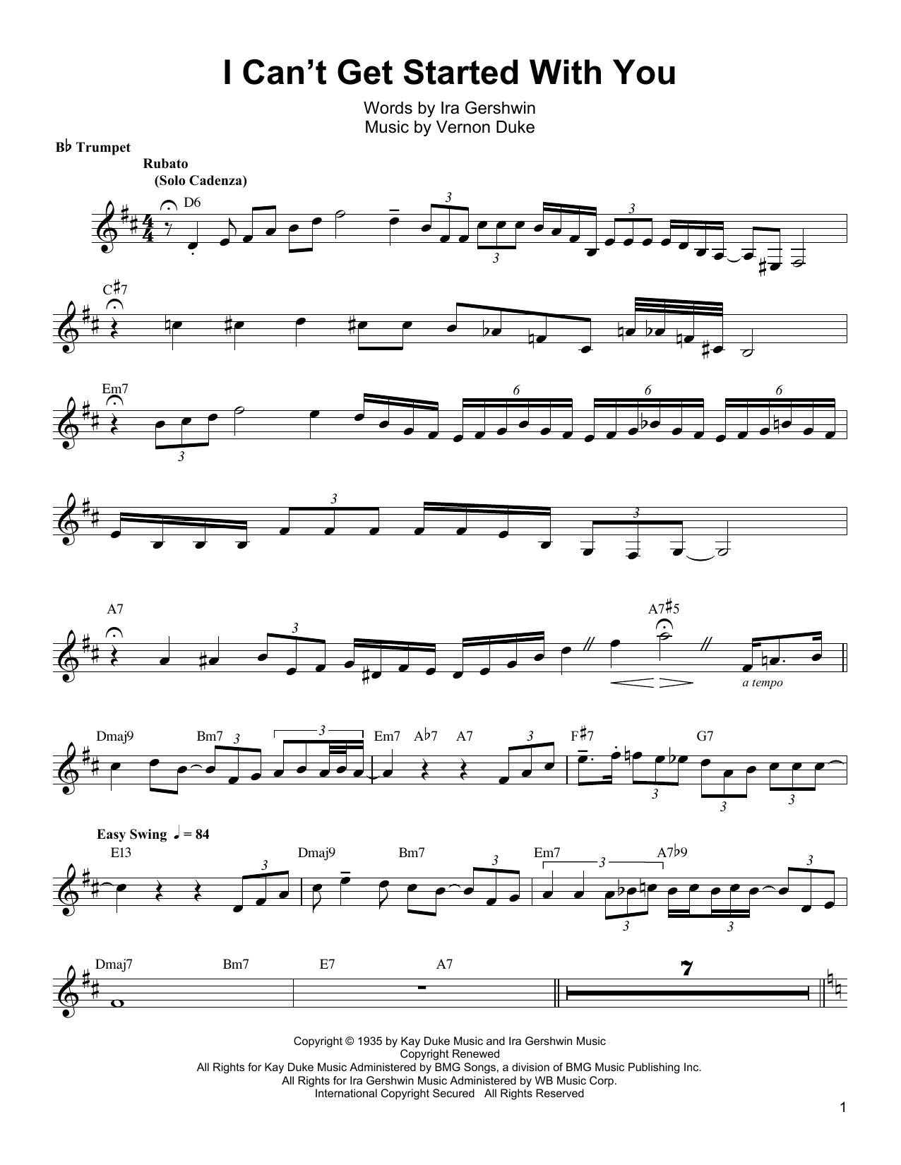 Arturo Sandoval I Can't Get Started Sheet Music Notes & Chords for Trumpet Transcription - Download or Print PDF