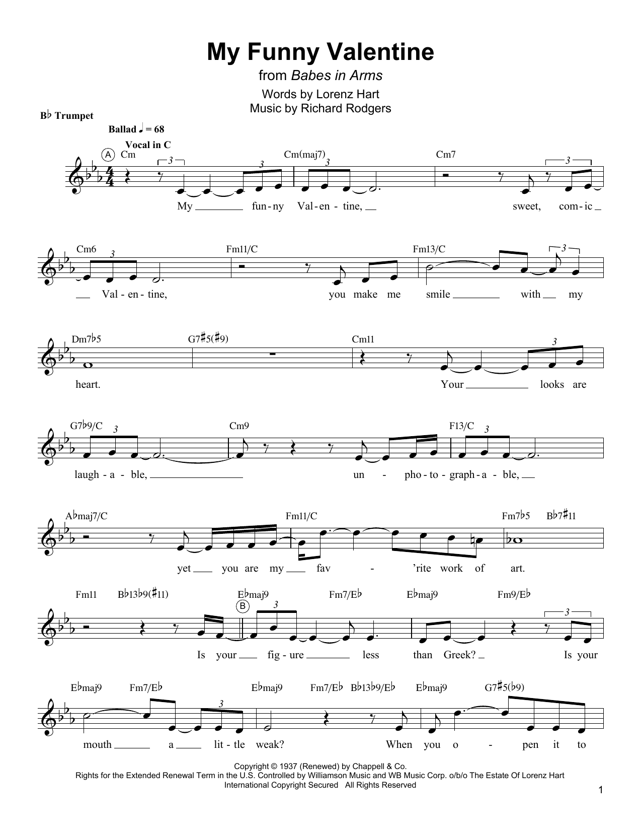 Arturo Sandoval My Funny Valentine Sheet Music Notes & Chords for Trumpet Transcription - Download or Print PDF
