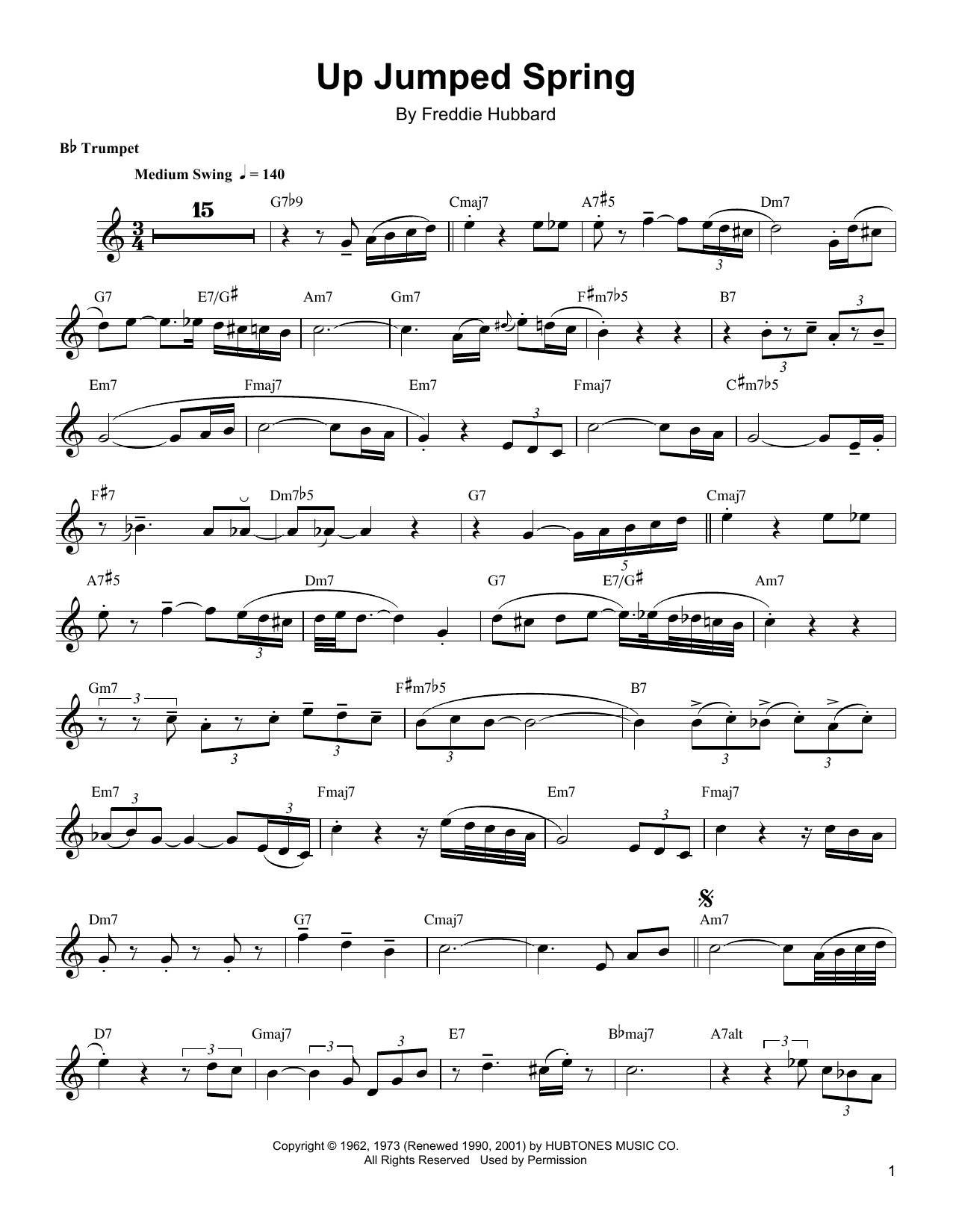 Arturo Sandoval Up Jumped Spring Sheet Music Notes & Chords for Trumpet Transcription - Download or Print PDF