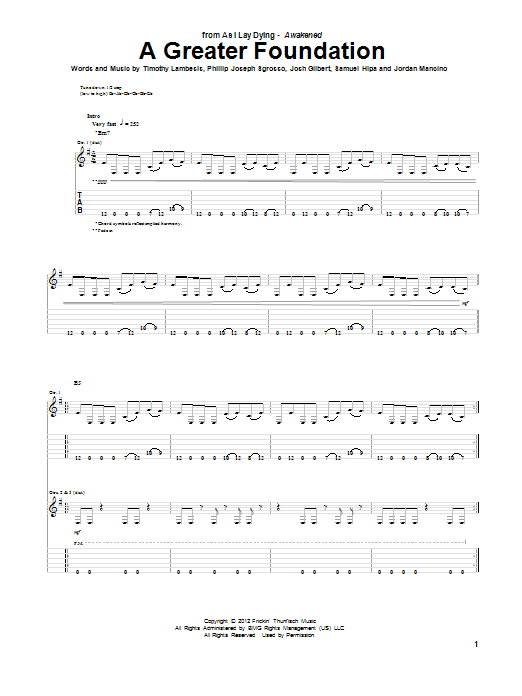 As I Lay Dying A Greater Foundation Sheet Music Notes & Chords for Guitar Tab - Download or Print PDF