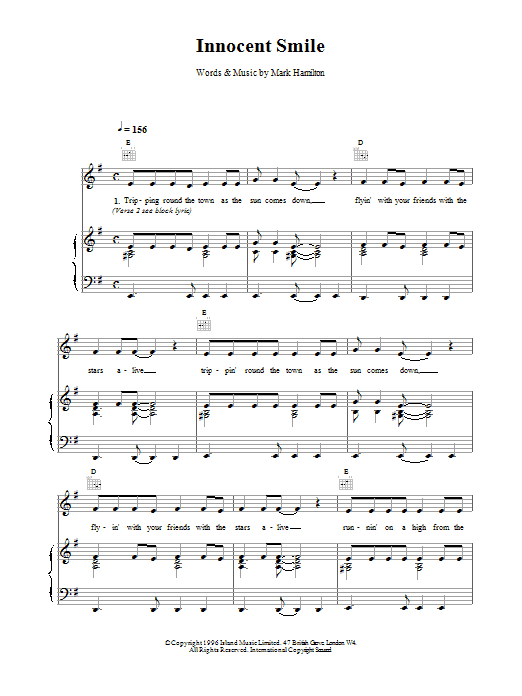 Ash Innocent Smile Sheet Music Notes & Chords for Guitar Tab - Download or Print PDF