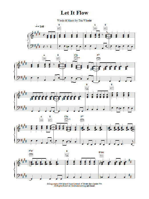 Toni Braxton Let It Flow Sheet Music Notes & Chords for Piano, Vocal & Guitar (Right-Hand Melody) - Download or Print PDF