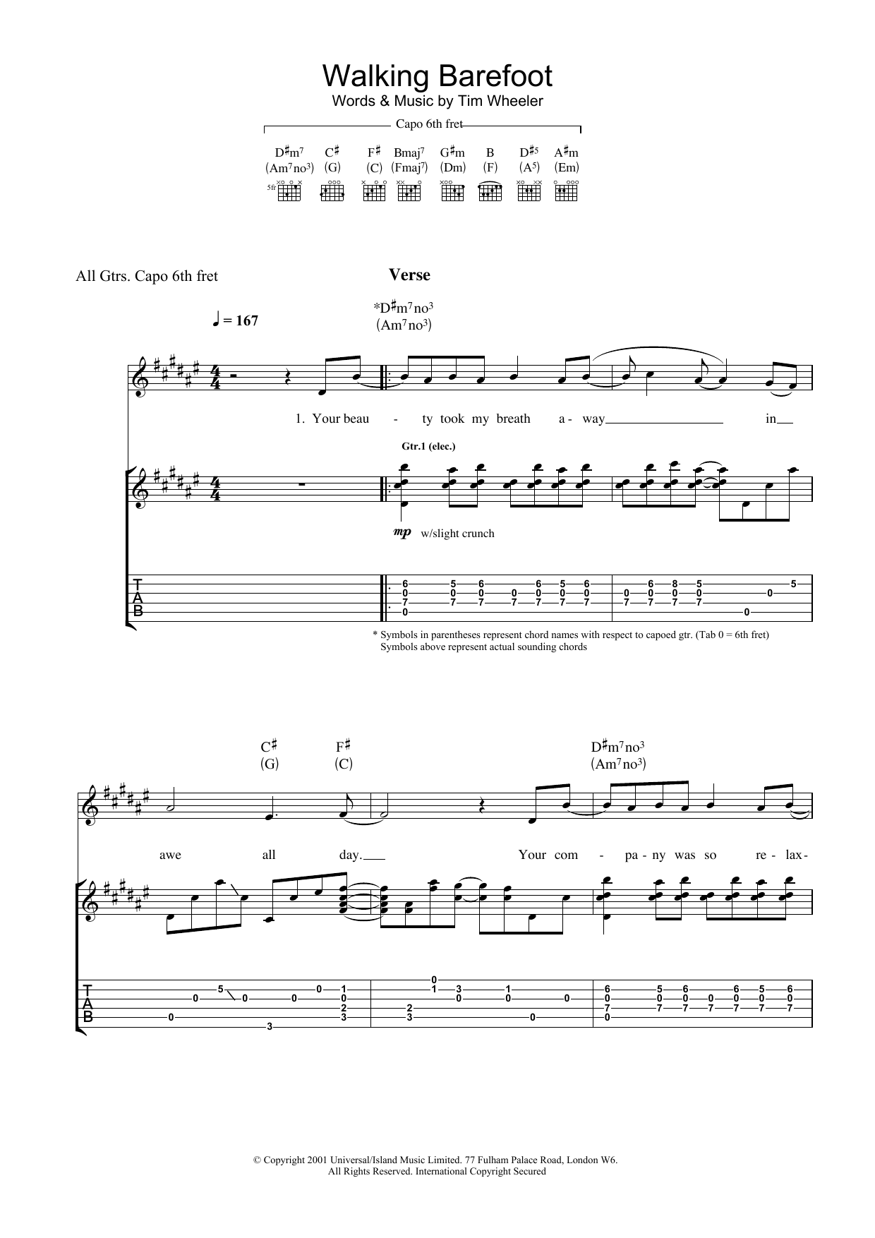 Ash Walking Barefoot Sheet Music Notes & Chords for Guitar Tab - Download or Print PDF Ash Walking Barefoot Sheet Music Notes & Chords for Guitar Tab - Download or Print PDF