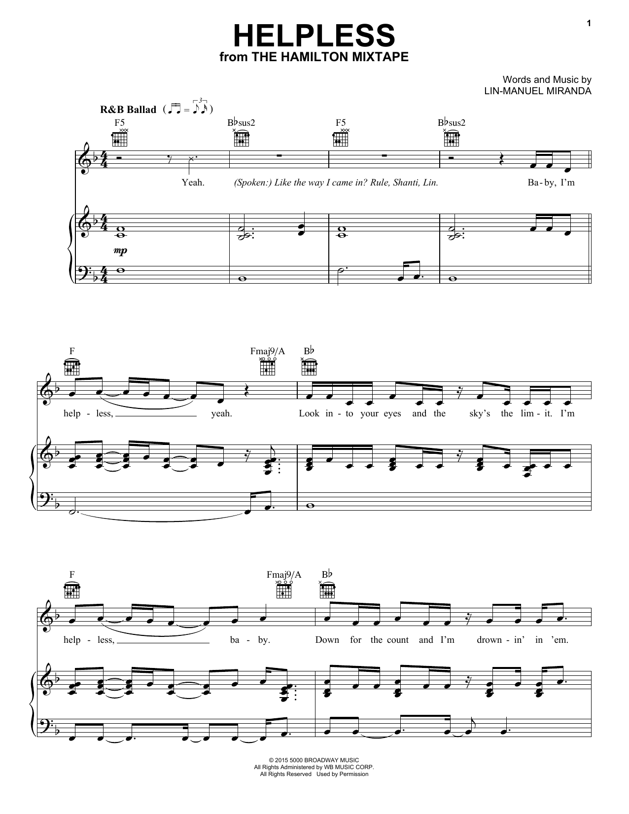 Ashanti, Ja Rule Helpless Sheet Music Notes & Chords for Piano, Vocal & Guitar (Right-Hand Melody) - Download or Print PDF