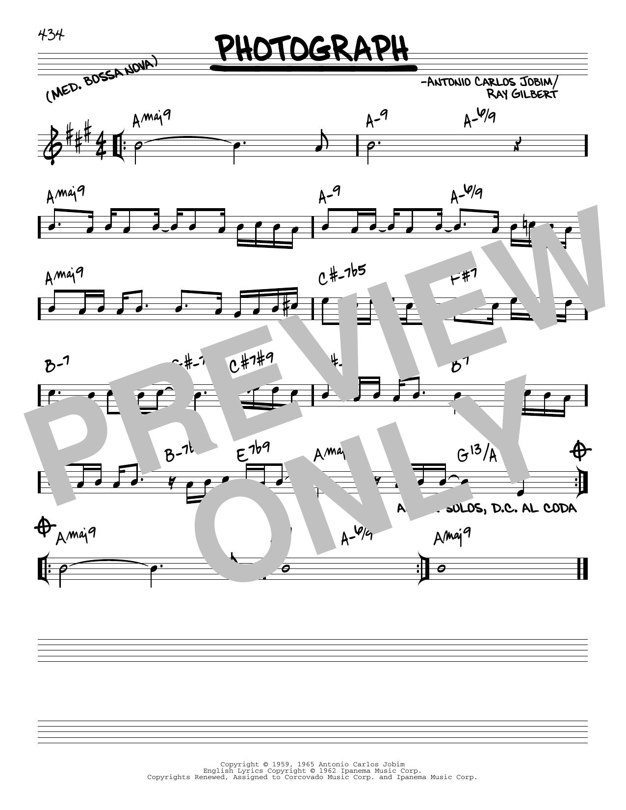 Astrud Gilberto Photograph Sheet Music Notes & Chords for Real Book – Melody & Chords - Download or Print PDF