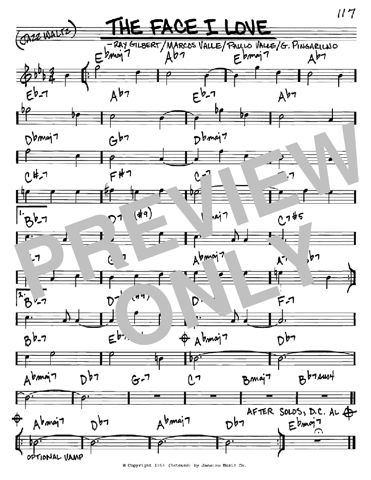 Astrud Gilberto The Face I Love Sheet Music Notes & Chords for Real Book - Melody & Chords - C Instruments - Download or Print PDF