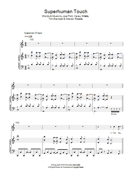Athlete Superhuman Touch Sheet Music Notes & Chords for Piano, Vocal & Guitar - Download or Print PDF Athlete Superhuman Touch Sheet Music Notes & Chords for Piano, Vocal & Guitar - Download or Print PDF