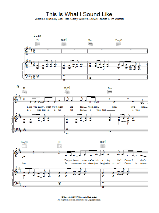 Athlete This Is What I Sound Like Sheet Music Notes & Chords for Piano, Vocal & Guitar - Download or Print PDF