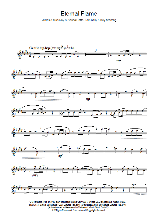 Atomic Kitten Eternal Flame Sheet Music Notes & Chords for Clarinet - Download or Print PDF