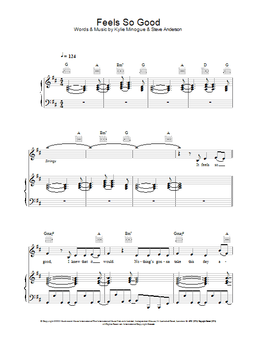 Preview Atomic Kitten Feels So Good Pop sheet music, notes and chords for Piano, Vocal & Guitar, SKU: 21805 Feels So Good sheet music